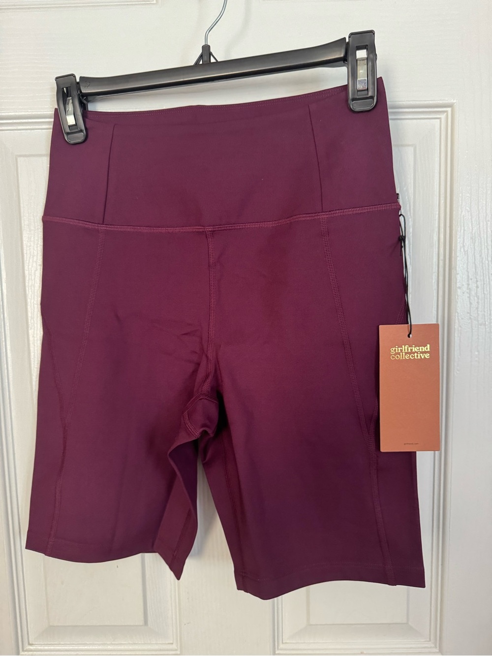 girlfriend collective Plum High-Rise Bike Shorts - Medium